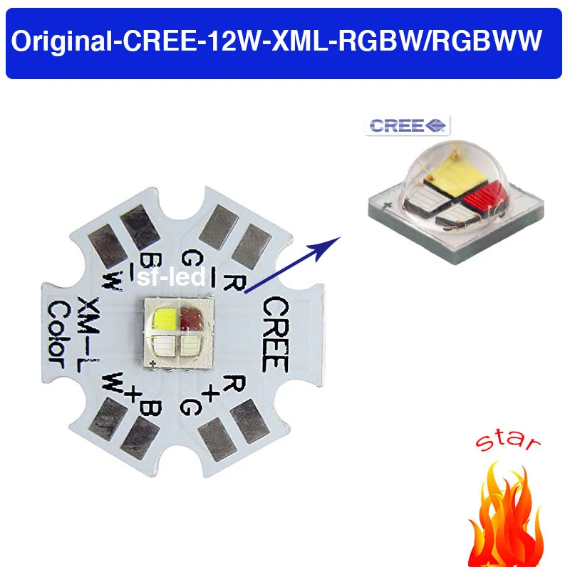 Светодиодная лампа эмиттер Cree XLamp XML XM L RGBW RGBWW RGB + Холодный/теплый белый свет 12 Вт 4