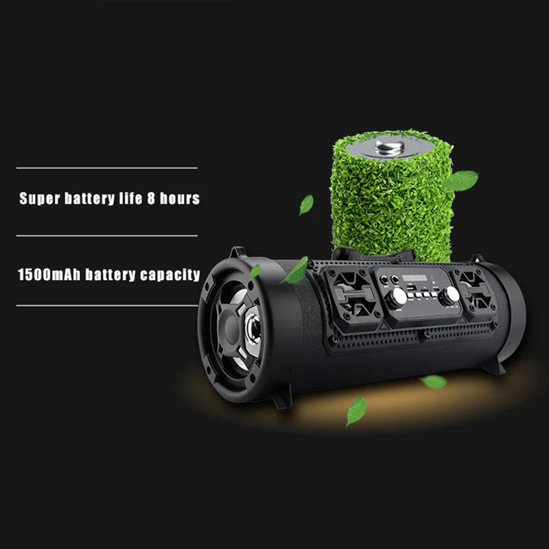  High Quality Wireless Bluetooth Waterproof Portable High-power 15W Music Barrel Speaker for Outdoor