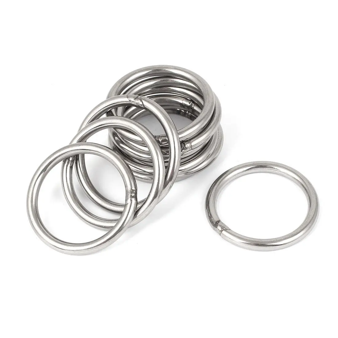 

M5 x 50mm 304 Stainless Steel Strapping Welded Round O Rings 10 Pcs