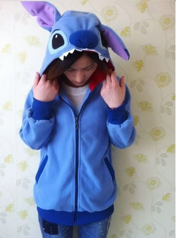 Lilo \u0026 Stitch moda Felpa Con Cappuccio Cosplay Costume costumi di Carnevale  Zip Felpa orecchie giacca Unisex - AliExpress