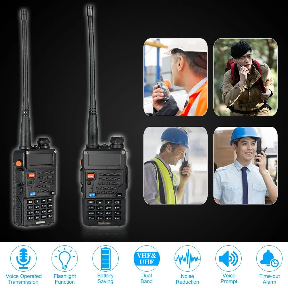 Baofeng UV-5RE Plus портативная радио двухсторонняя радиостанция рация 5 Вт vhf uhf двухдиапазонный коммуникатор Портативный Трансивер