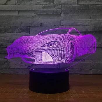 

3D sports car led light 7 color touch night light creative birthday gift table lamp 1468