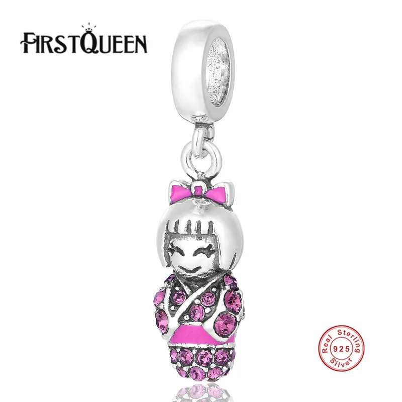 

FirstQueen 2017 New Year Authentic 925 Sterling Silver Baby Girl Pendant Charms Bead Fit Original Bracelet DIY Jewelry