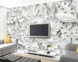 Beibehang пользовательские обои листья узор штукатурка тиснением ТВ фоне стены домашнего декора гостиной спальня фрески 3d обои