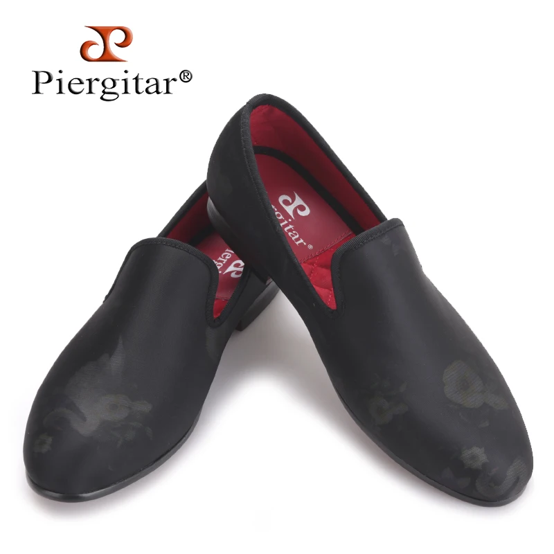 

Piergitar 2017 new Handmade men floral designs fabric shoes Fashion party and wedding men's dress shoes big size male loafers