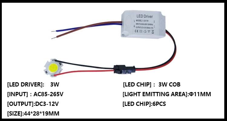 3 Вт 5 Вт 7 Вт 10 Вт COB светодиодный+ драйвер Источник питания встроенное освещение постоянного тока 85-265 в выход 300 мА трансформатор
