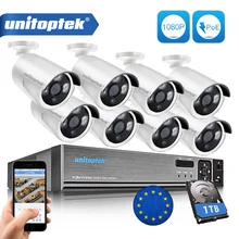 8CH 1080P 48V POE NVR 2.0MP 3000TVL Night Vision POE IP Camera P2P CCTV System Plug and Play Video Surveillance Kit APP XMEye