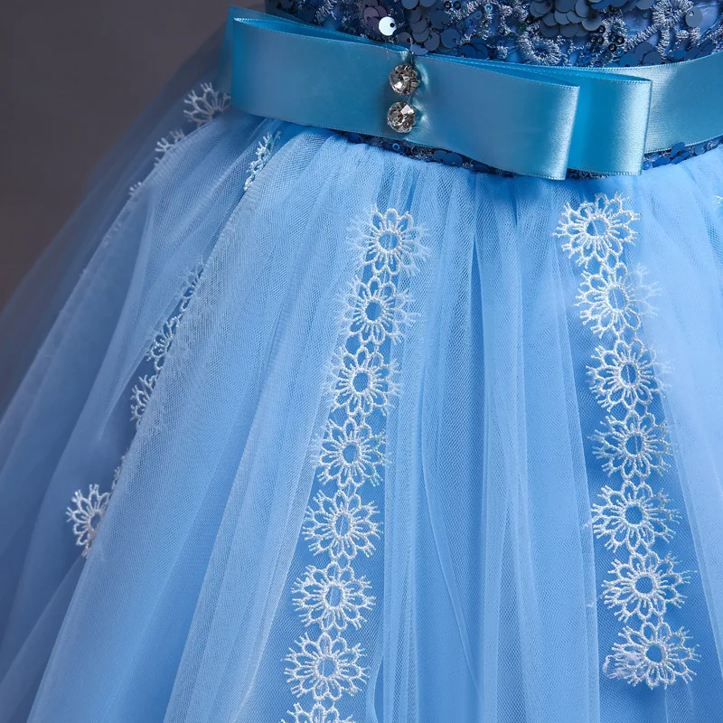 Платье принцессы с блестками г. Новые кружевные Детские платья для девочек, платье-пачка на свадьбу, день рождения, детские платья От 2 до 12 лет K1-3892