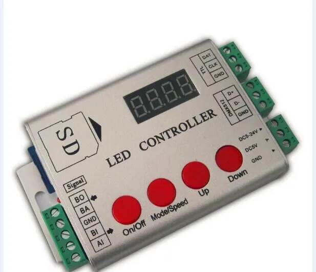 

led pixel controller;SD card;2048pixels controller;support dmx console(to select the programmes);2811/2812/WS2801/TM1804/WS2821