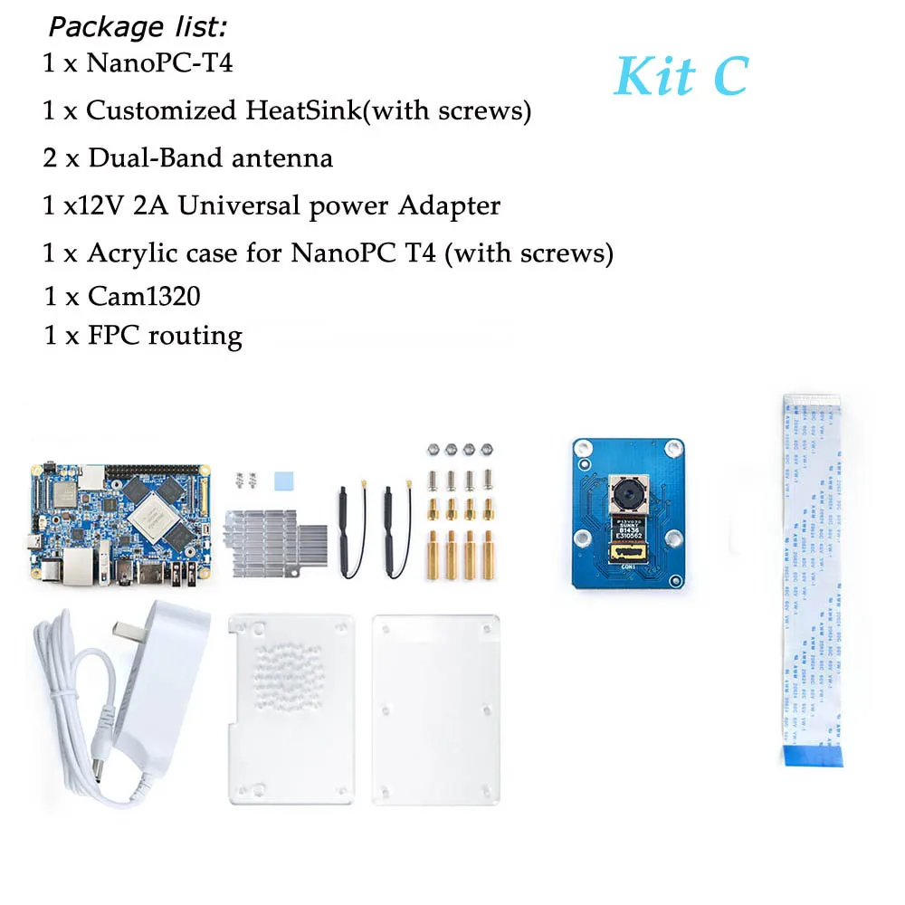 NanoPC-T4 Rockchip RK3399 Cortex-A72 Cortex-A53 VR AI OpenCV TensorFlow MIPI Dual band wifi M.2PC EC20 4G 16GB EMMC