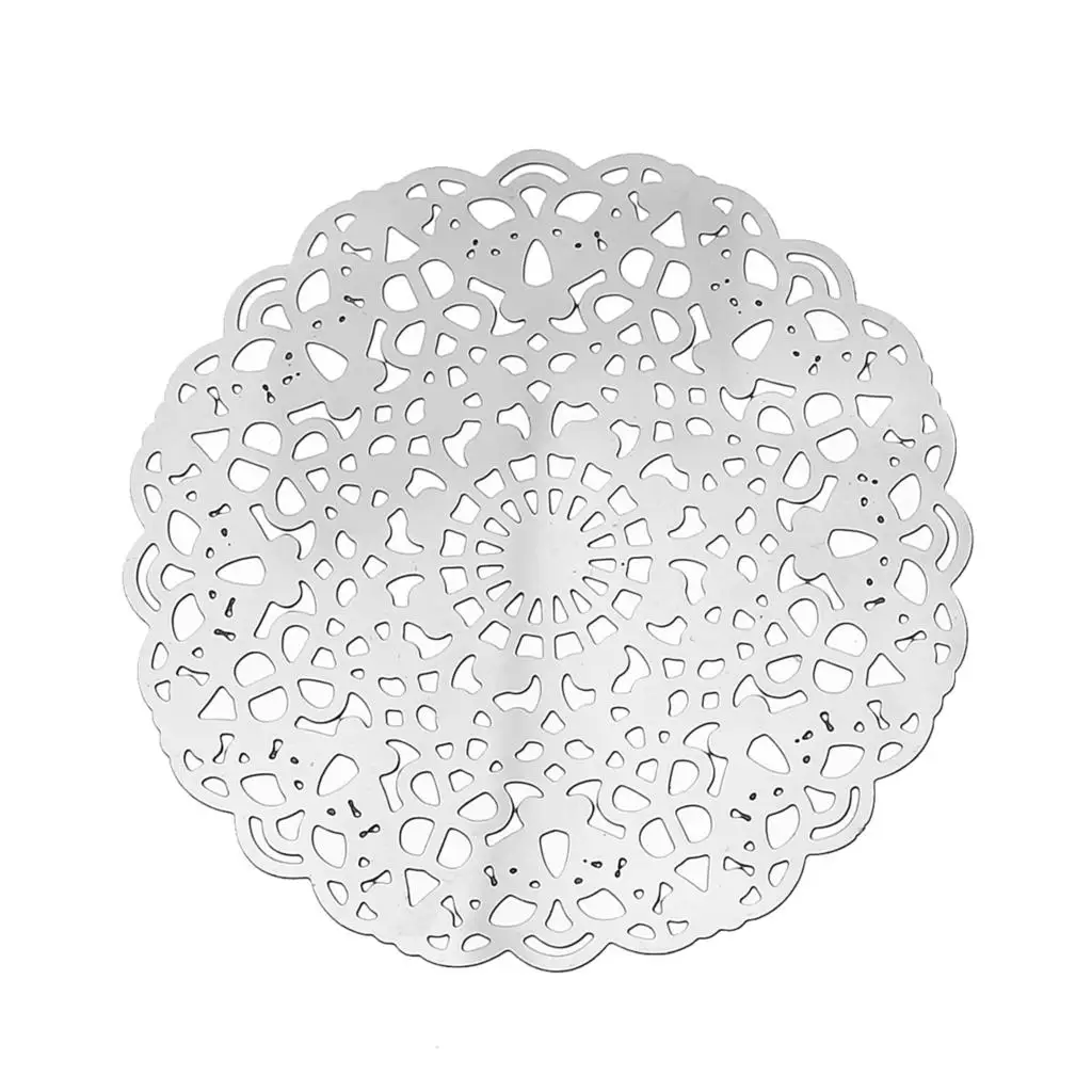 

Stainless Steel Embellishments Findings Flower Silver Tone Hollow 40mm(1 5/8") x 40mm(1 5/8"), 2 PCs new