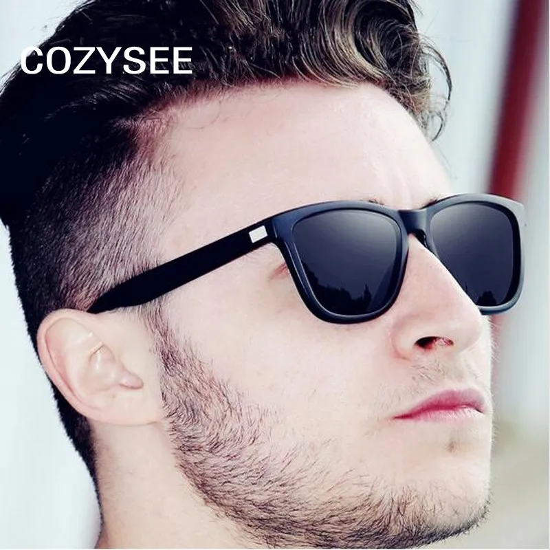 Мужские поляризованные солнцезащитные очки Lunette черные матовые пластиковые