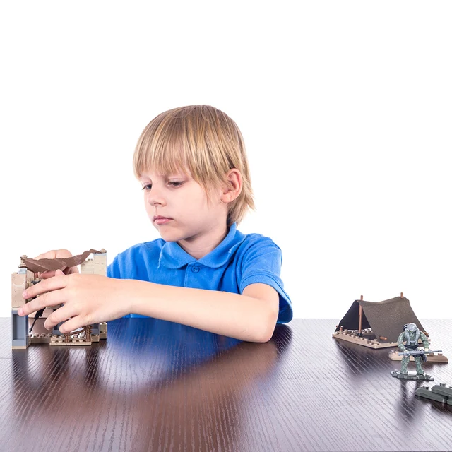 Military Series Lone Wolf Camp Mini Particle Children Building Block Doll Toy for Children Christmas Gift 2