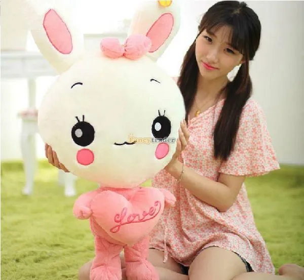Fancytrader 35'' 90cm Giant Lovely Plush Soft Stuffed Cute Dress Heart Rabbit Bunny, 2 Colors, Free Shipping FT50883 (9)