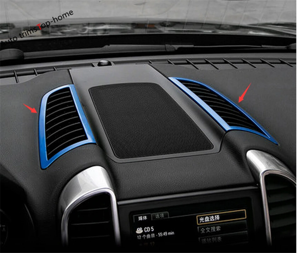 

Yimaautotrims Dashboard Middle AC Air Vent Outlet Frame Cover Trim Fit For Porsche Cayenne 2013 - 2017 Metal Interior Mouldings