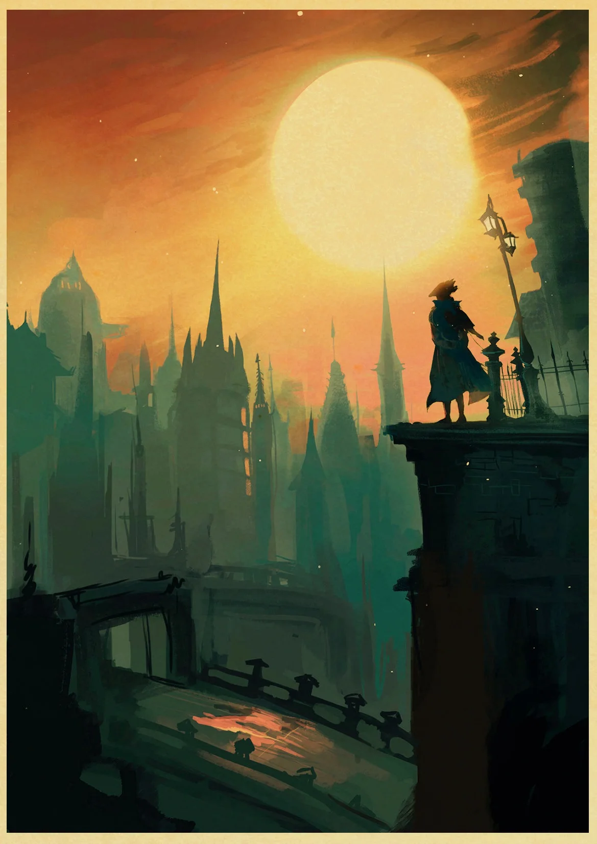 Игра Bloodborne плакат печать на крафтовой бумаге Ретро стиль домашний декор настенная живопись Настенная Наклейка
