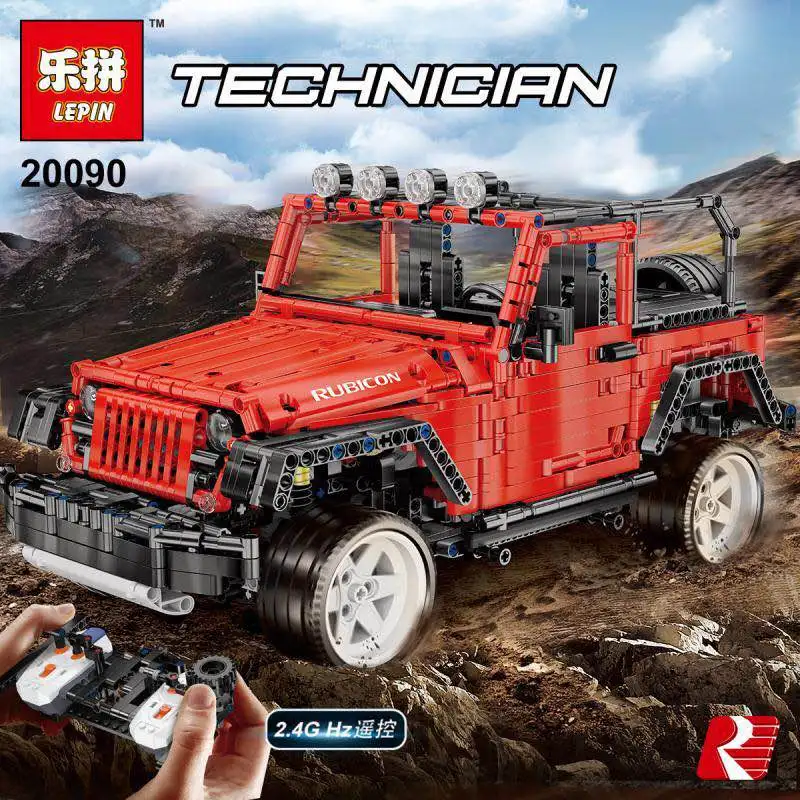 

Lepin 20090 Technic RC CAR Model Off-Road Vehicle Legoing MOC-5140 Motors Jeep Wrangler Rubicon RC Building Blocks Bricks Toys