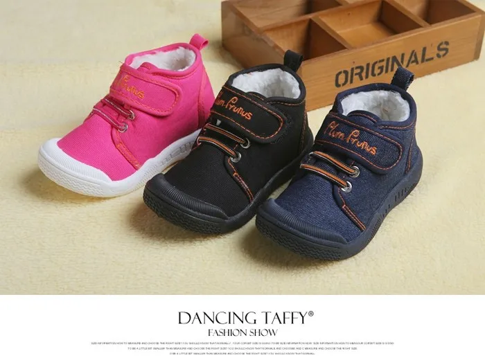 New Autumn Baby Shoes 2017 Casual Demin Jeans Children Boots Winter Canvas Rubber Boys Sneakers Plush Warn Toddler Girls Shoes 467 (1)