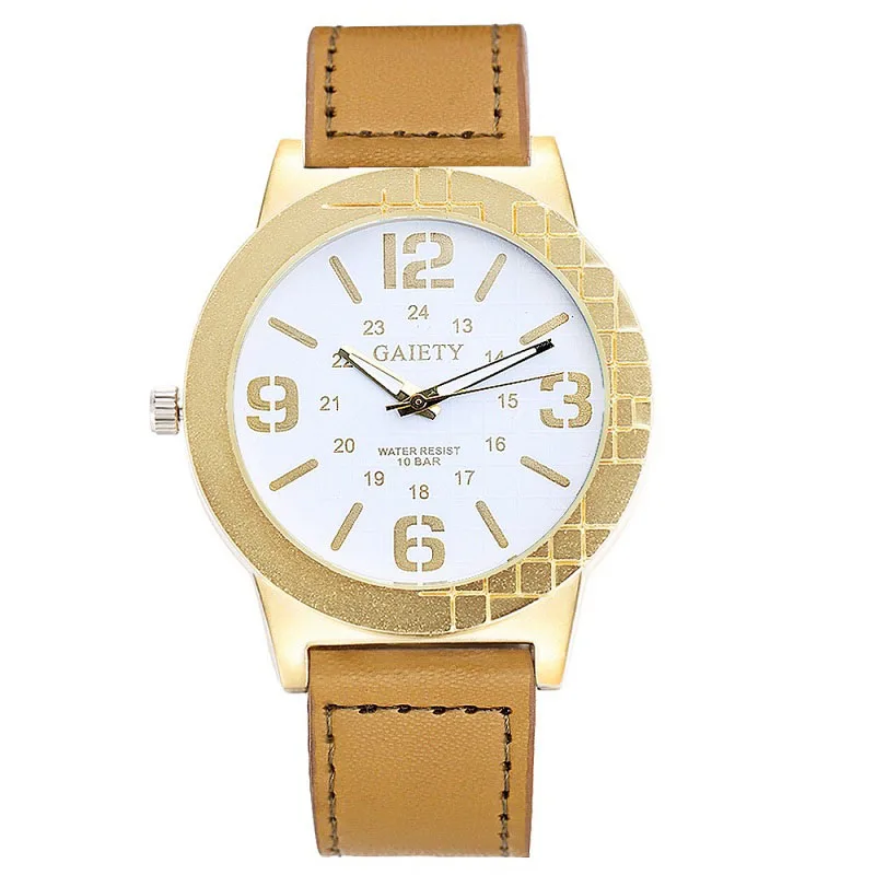 

2019 Men's Watch Brand Fashion Watch Casual Fashion Leather Strap Gold Watch