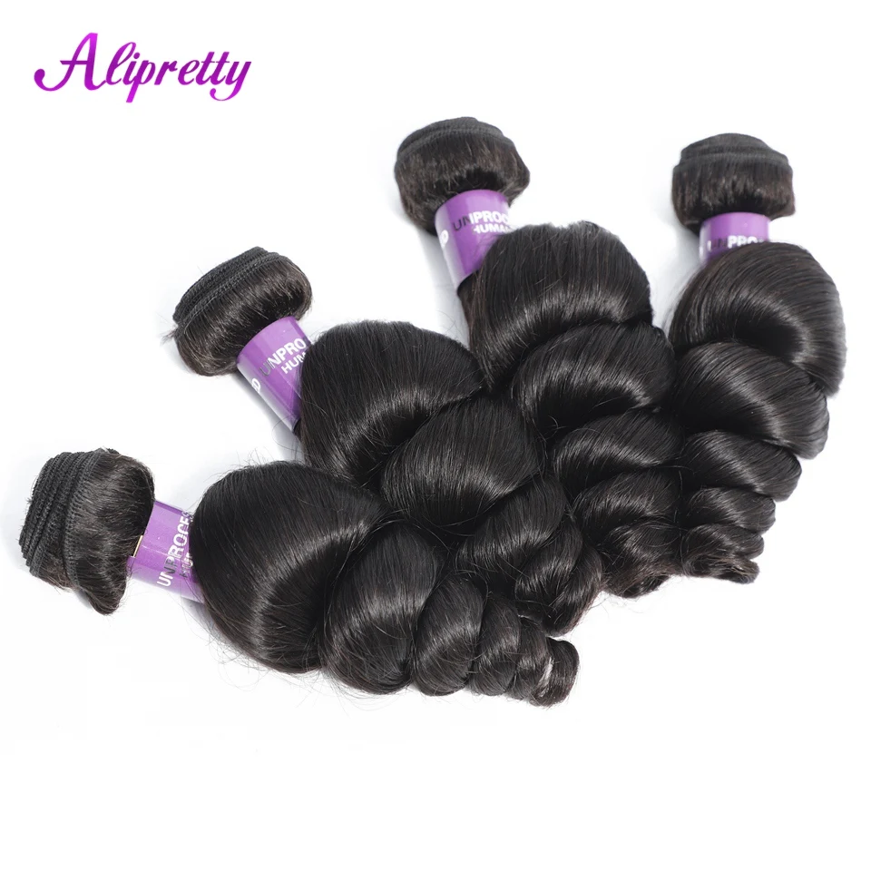Alipretty Малайзии свободная волна волос 3 или 4 пачки может купить за 8-28 Inch Natural Цвет-человеческих волос пучков полный и здоровый