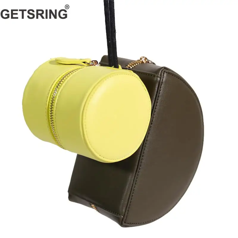 

GETSRING Women Bag Women Handbag Pu Leather Crossbody Bags Contrast Color Mini Shoulder Bag 2018 Asymmetry One Ohoulder Bags New