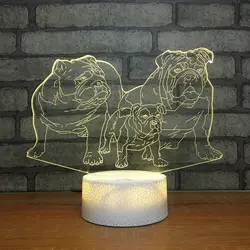 Красочные визуальные 3D Led подарки для детей щенок семья Моделирование ночник Usb настольная лампа для животных прикроватная сна освещение