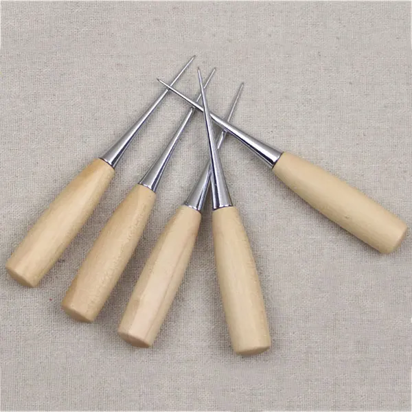 

Needle Kit Tool Wooden Handle Sewing Awl Speedy Hand Stitcher Leathercraft Canvas Leather Tent Sewing Awl
