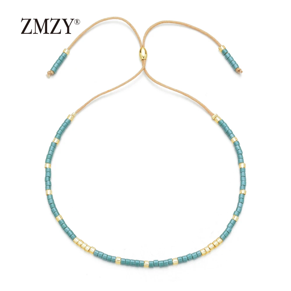 ZMZY Boho Multicolor Miyuki Bracelets for Women Cute Mini Delica Beads Bracelet Jewelry Adjustable Rope Chain Bracelet Femme - Окраска металла: QQSL011-2
