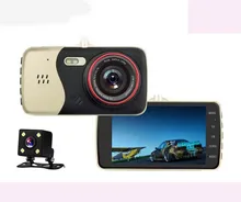 Car DVR 4 Inch Dashcam HD Dual Lens Dash Camera Cam Video Recorder Camcorder with Rear Cameras 1080P Night Vision 170 Degrees
