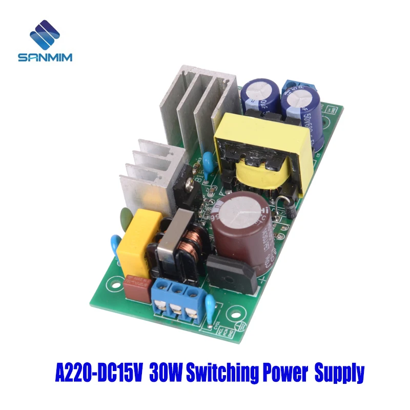 SANMIN AC220V DC15V 2A 30W источник питания изолированный модуль с переключателем от 220 до 15