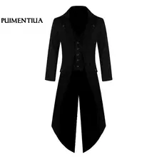 Мужское пальто однотонного цвета в стиле стимпанк, ретро смокинг, новинка, модная мужская одежда, мужская одежда, tiua FF