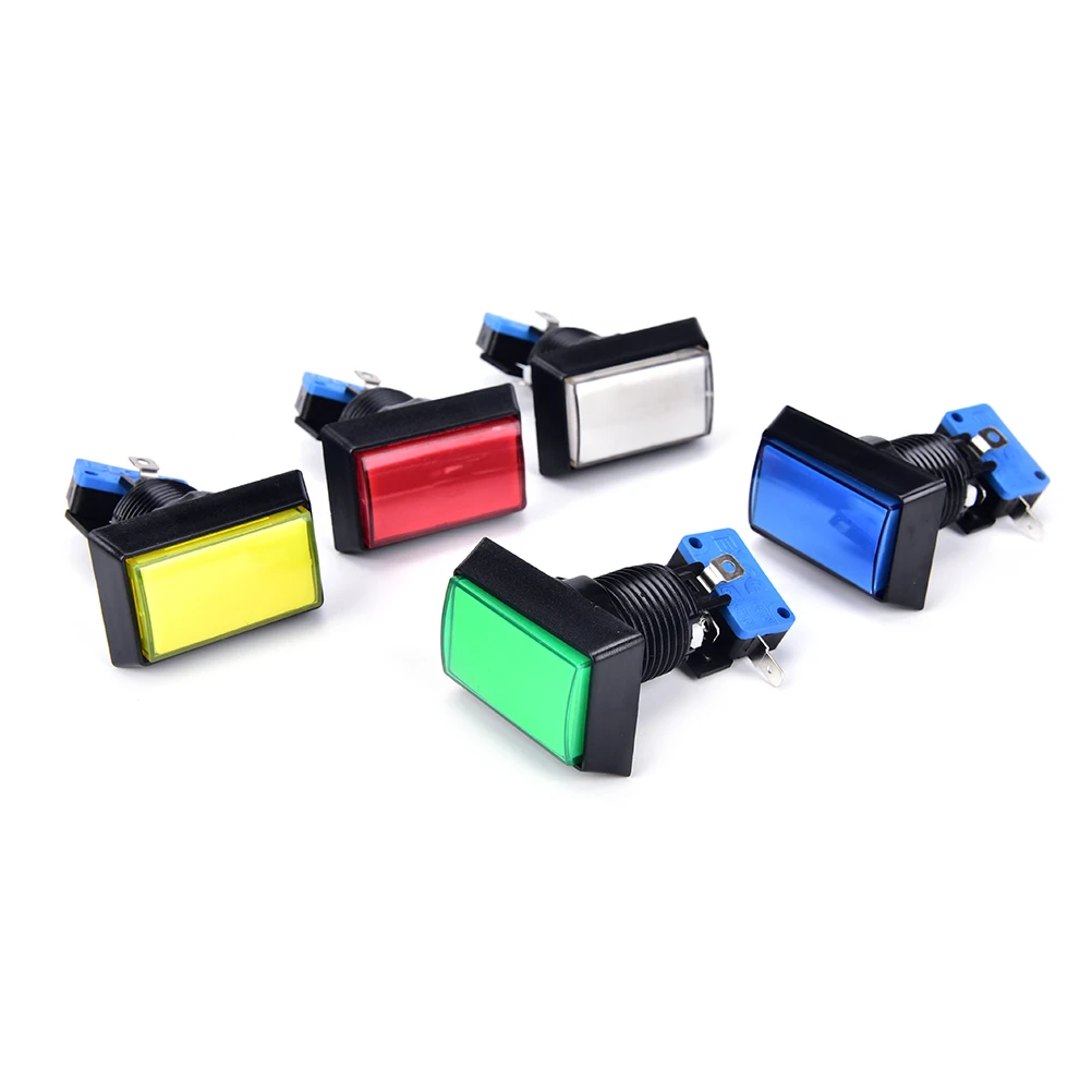 

1Pcs 5 Colors game machine Rectangle push button with led lamp illuminated push button