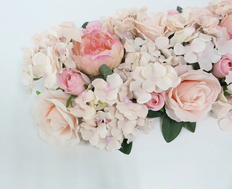 Flone Artificial Road Flower Row Silk Flower Hydrangea Peony Rose Flowers Wedding Arch Road Lead Home Hotel Party DIY Decor  (18)