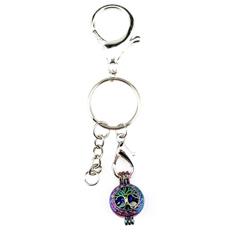 Key Chains Keychain Silver Plated Ring Clasp with Tree Beads Cage Locket Y23 Fun Gift | Украшения и аксессуары