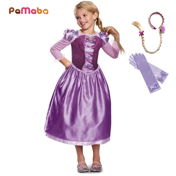 

PaMaBa Little Girls Tangled Princess Dress up Outfit Kids Rapunzel Halloween Cosplay Dresses Filles Birthday Party Vestidos Robe