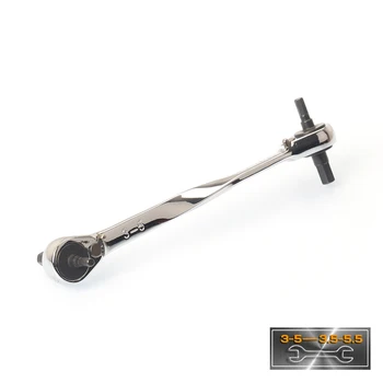 

Double Head Hex Wrench Chrome Vanadium Ratchet Allen Key 4 in 1 Ratcheting Spanner Metric 3-5.5mm 3-5-3.5-5.5 mm