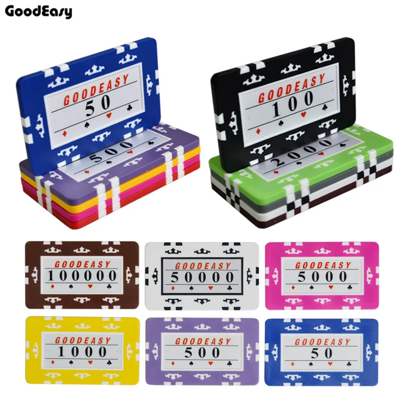 New Square large denomination Poker Chips 32g Clay with Iron Cheap