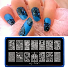 Новое поступление MajorDijit черный цветок кружева ногтей штамповки пластины нержавеющая сталь дизайн ногтей штамп маникюрный шаблон инструменты для ногтей