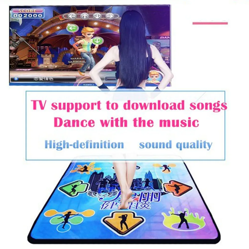 KL Dance Pad английское меню мм 11 мм толщина Танцы колодки один фитнес йога коврики с 2 пульта дистанционного управления чувство игры для ПК ТВ