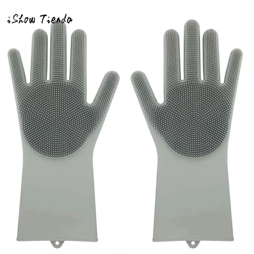 

Magic Reusable Silicone Gloves Cleaning Brush Scrubber Gloves Heat Resistant Universal For Left and Right Hand Drop Shipping