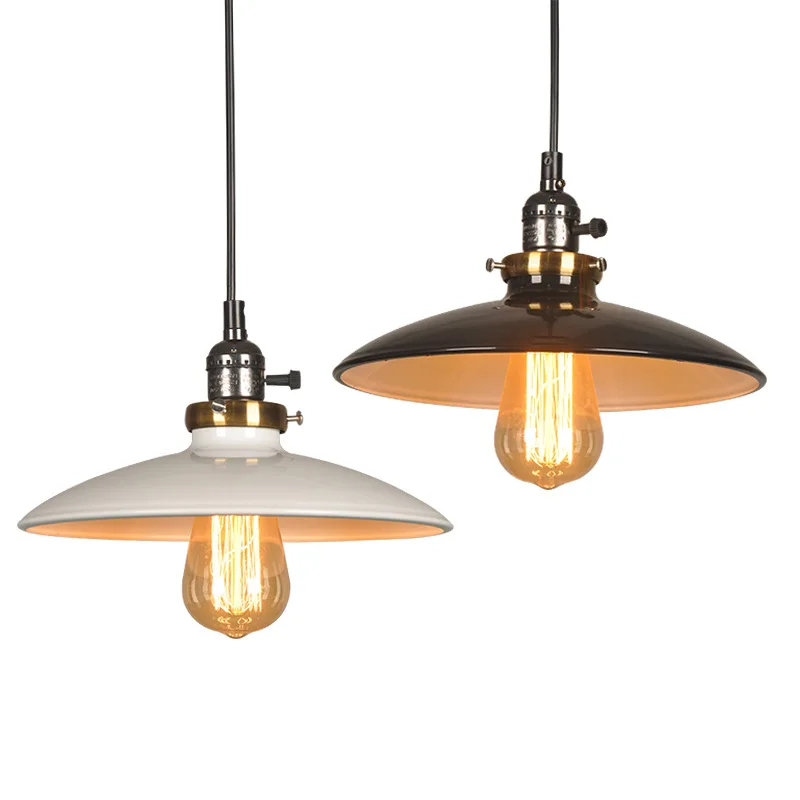 

Flying Saucer Style Hanging Lamp Retro Iron Knob Switch E27 Pendant Light For Restaurant Bar Apartment Cafe Warehouse Home Decor