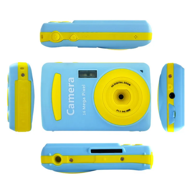 2,4 дюймов Мини Цифровая камера 16 МП видеокамера разноцветная детская камера 720P HD мини видеокамера лучший подарок для ребенка - Цвет: Blue