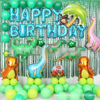 

Fashion Dinosaur Theme Boy Aluminum Film Balloon Package Children Birthday Party Wall Layout Baby Decoration Ballons Accessories