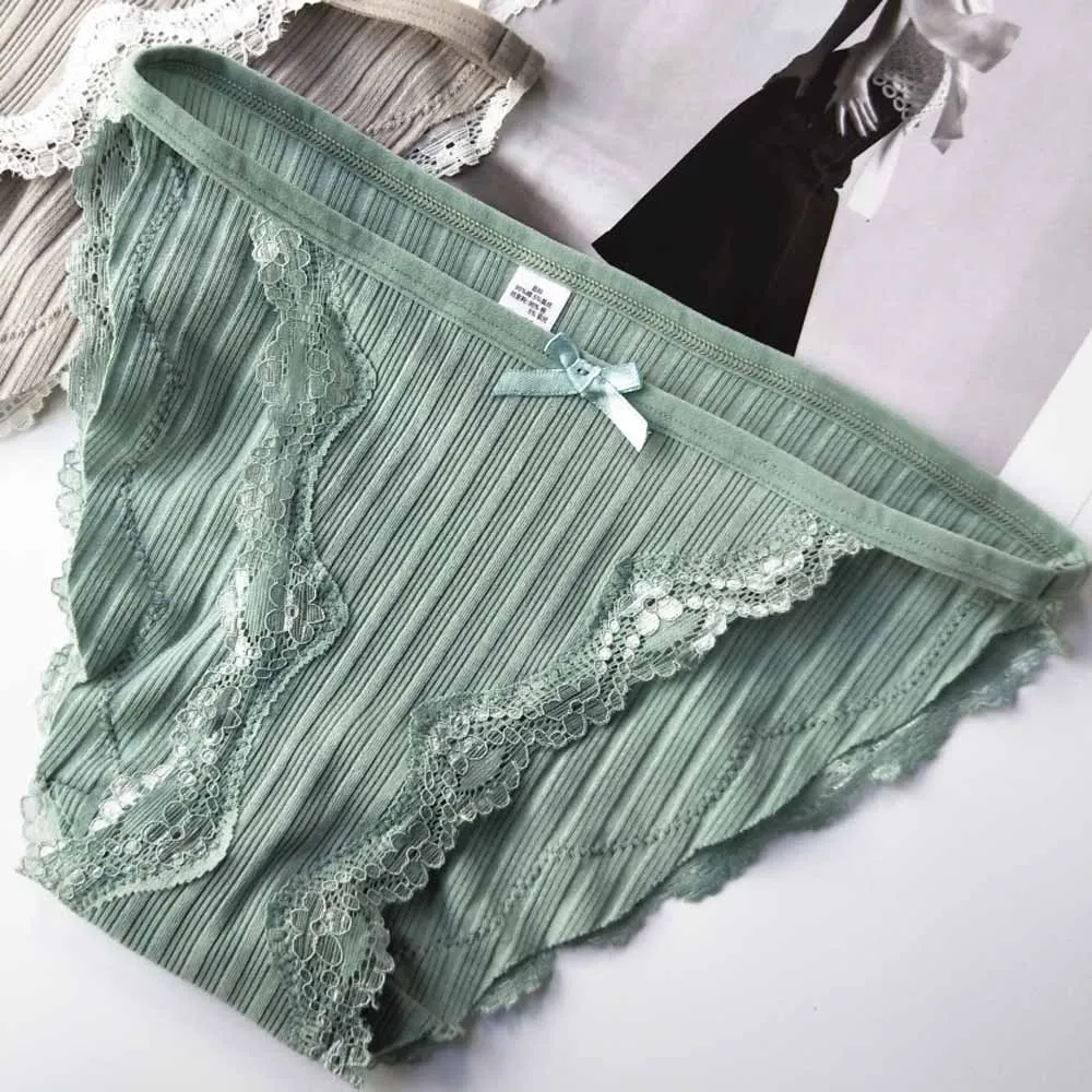

2019 Brand Woman Underwear Women's Cotton Briefs Solid Cute Bow Low-Rise Sexy Ladies Girls Panties Lingerie female underpants