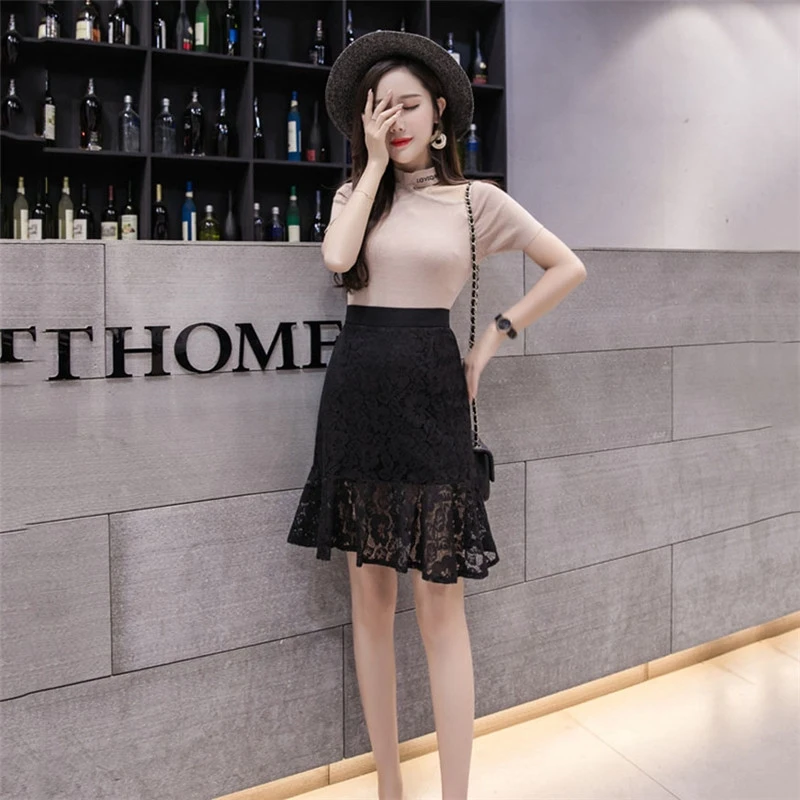 Lace Skirt Female Spring And Summer 2019 New Han Fan Temperament Lady Hook Fiower Hollow Fishtail Skirt Chic Bag Hip Skirt XY873 Lace Skirt Female Spring And Summer 2019 New Han Fan Temperament Lady Hook Fiower Hollow Fishtail Skirt Chic Bag Hip Skirt XY873