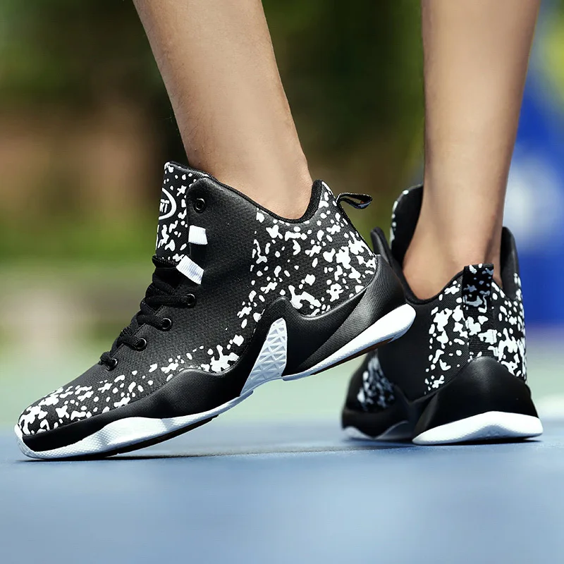 High-top zapatos de baloncesto de los hombres zapatillas de deporte respirables cesta homme amortiguación de Hombre zapatos de deporte al aire libre zapatos de baloncesto