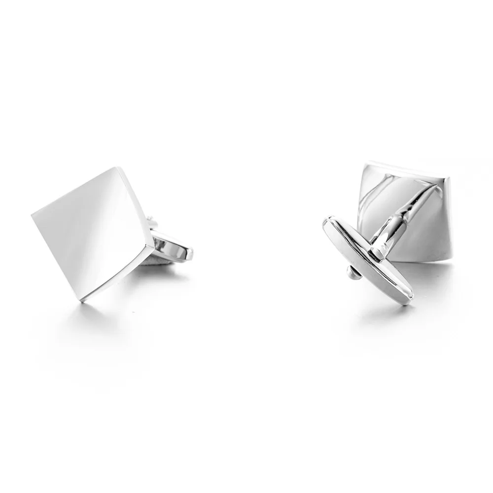 CHUKUI Men's Shirt Cufflinks Metal Copper Silver Color Square Cuff Links For Wedding Party  (5)