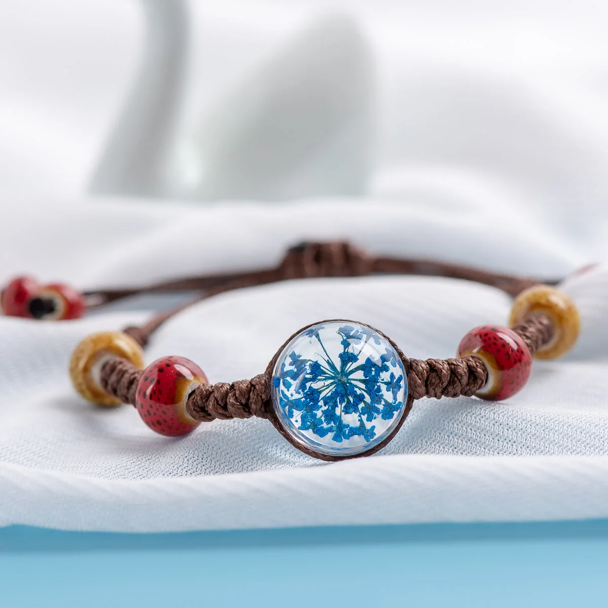 

Flower in Glass Charms Bracelets Crystal Hand-made Transparency Charms Bracelets Original jewelry For women #EY309