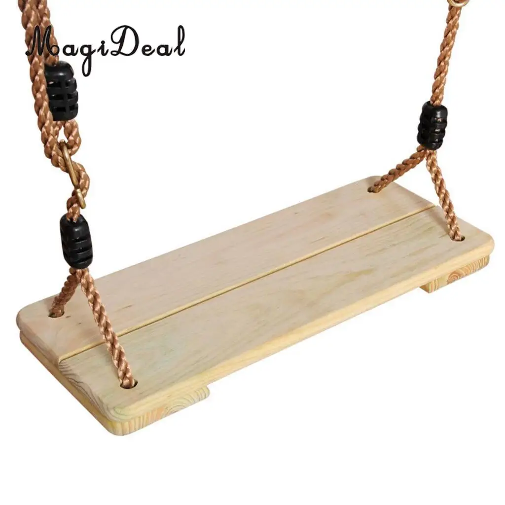 MagiDeal Kids Indoor Outdoor Wooden Flat Swing Seat for Park Garden Playground Accessory Adult Kids Swing Set Outdoor Toy