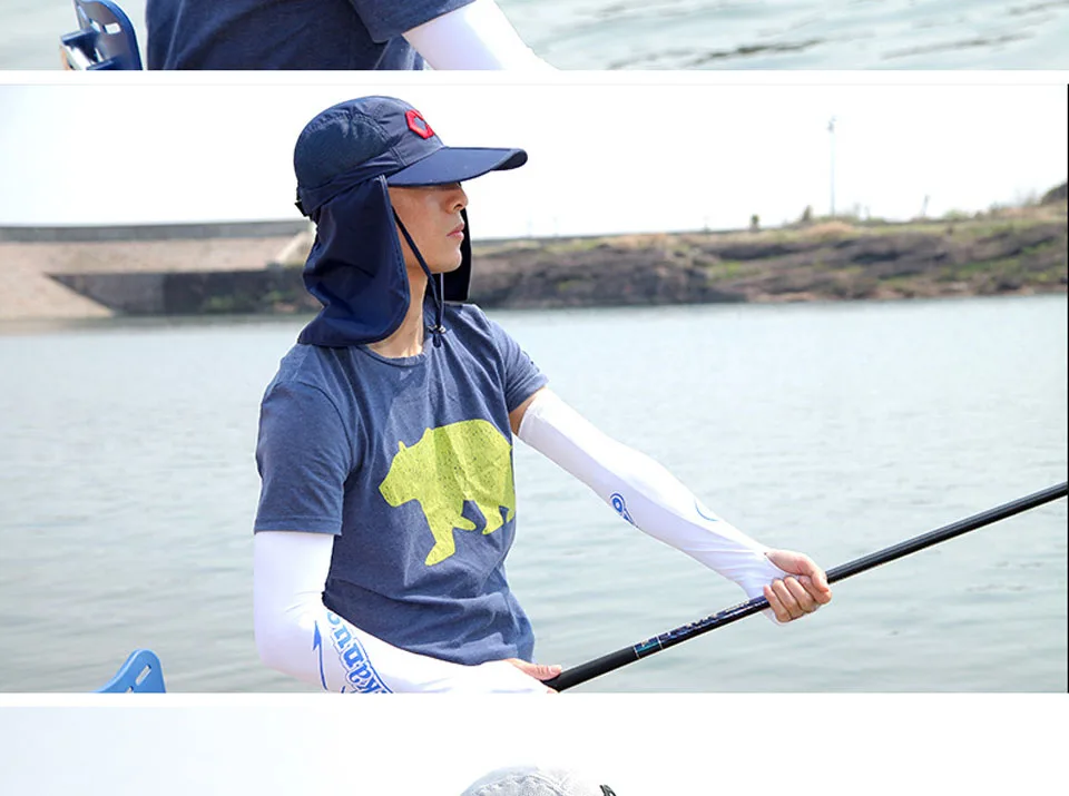Ходьба Рыба Высокое качество Спорт на открытом воздухе Туризм козырек шляпа УФ Защита лица шеи крышка рыбалка Защита от солнца Кепка